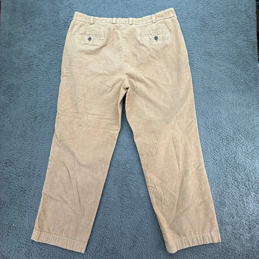 Brooks Brothers 346 Tan Corduroy Pants Mens W40 L30 Straight Fit Cotton‎ Casual